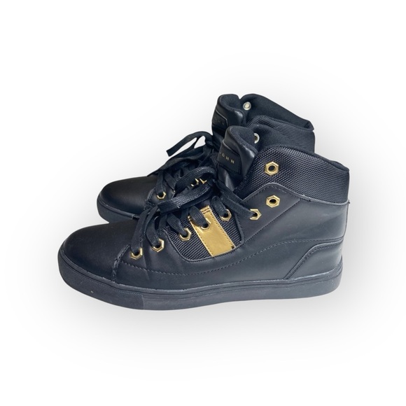 Sean John ᯾ Men’s Shoes Hardlined High Top Sneakers ᯾ Black + Gold ᯾ 8M EUR 41 - Picture 6 of 16